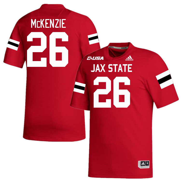 #26 Brice McKenzie Jacksonville State Gamecocks College Football Jerseys Stitched-Red